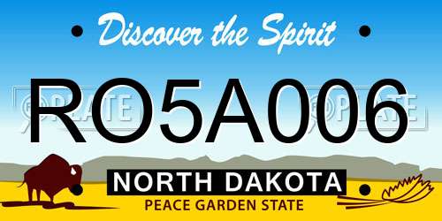 RO5A006 North Dakota License Plate