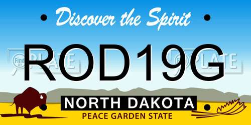 ROD19G North Dakota License Plate