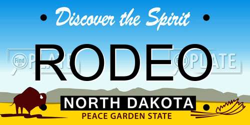 RODEO North Dakota License Plate