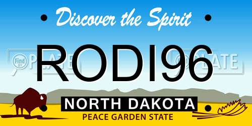 RODI96 North Dakota License Plate