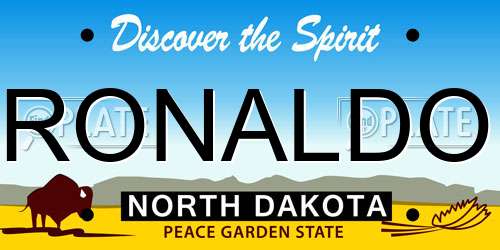RONALDO North Dakota License Plate