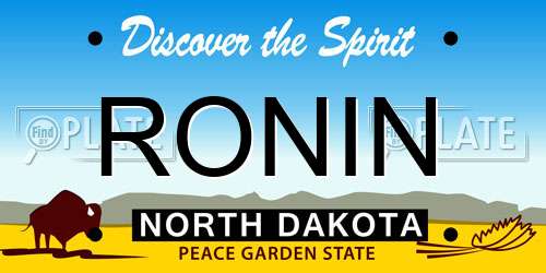 RONIN North Dakota License Plate