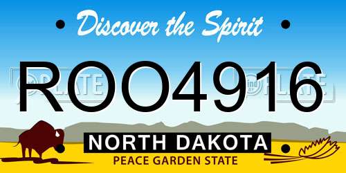 ROO4916 North Dakota License Plate