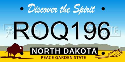 ROQ196 North Dakota License Plate