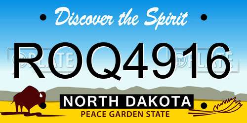 ROQ4916 North Dakota License Plate