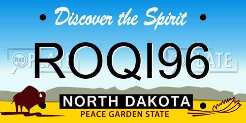ROQI96 North Dakota License Plate