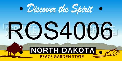 ROS4006 North Dakota License Plate