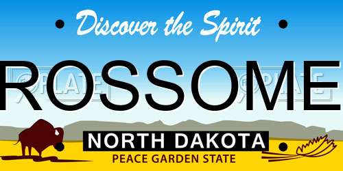 ROSSOME North Dakota License Plate