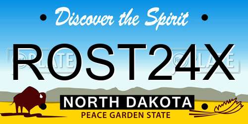 ROST24X North Dakota License Plate