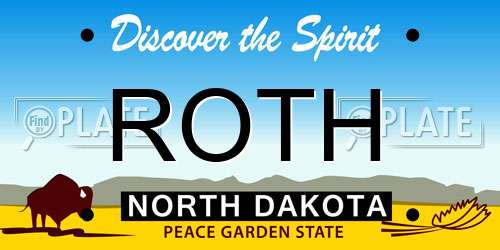ROTH North Dakota License Plate