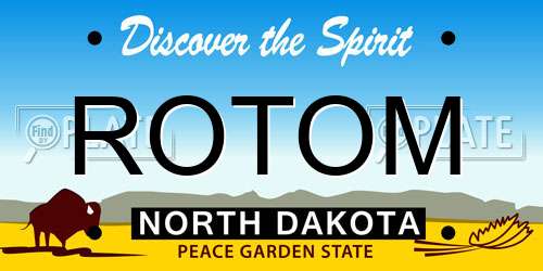 ROTOM North Dakota License Plate