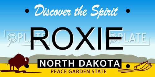 ROXIE North Dakota License Plate