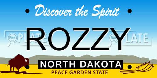 ROZZY North Dakota License Plate