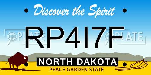 RP4I7F North Dakota License Plate