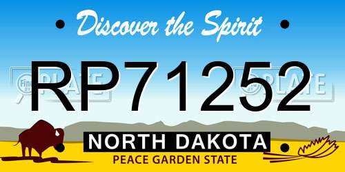RP71252 North Dakota License Plate
