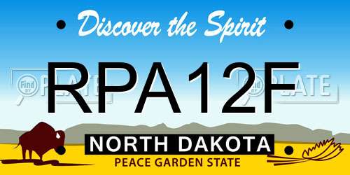 RPA12F North Dakota License Plate