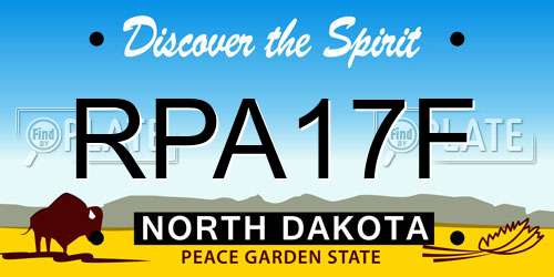 RPA17F North Dakota License Plate