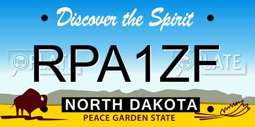RPA1ZF North Dakota License Plate