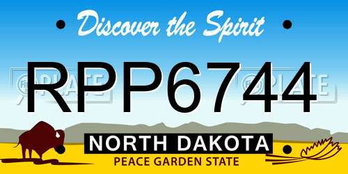 RPP6744 North Dakota License Plate