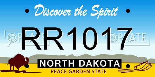 RR1017 North Dakota License Plate