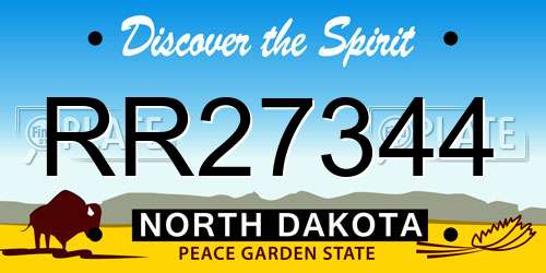 RR27344 North Dakota License Plate