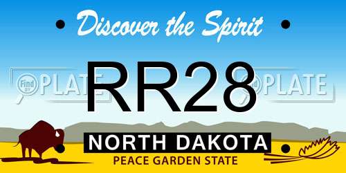 RR28 North Dakota License Plate