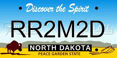 RR2M2D North Dakota License Plate
