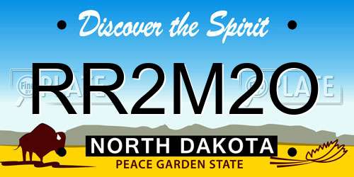 RR2M2O North Dakota License Plate