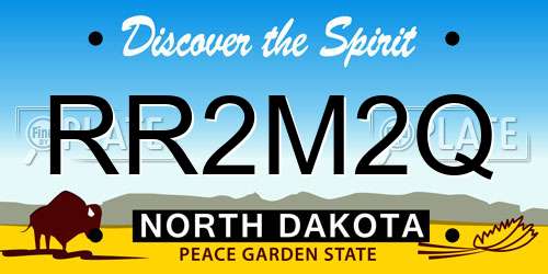 RR2M2Q North Dakota License Plate