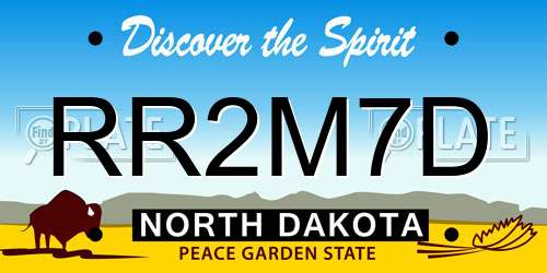 RR2M7D North Dakota License Plate