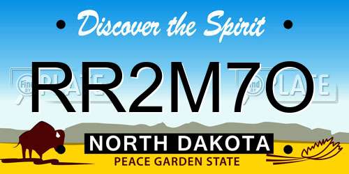 RR2M7O North Dakota License Plate