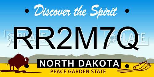 RR2M7Q North Dakota License Plate