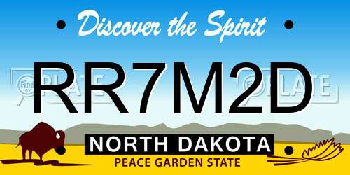 RR7M2D North Dakota License Plate