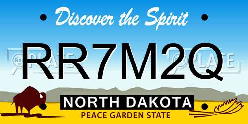 RR7M2Q North Dakota License Plate