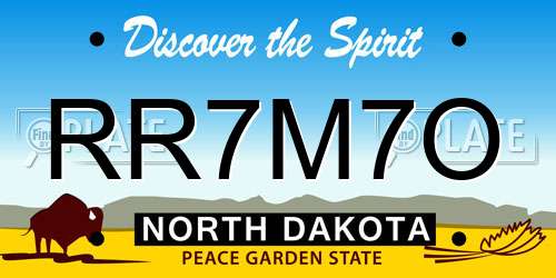 RR7M7O North Dakota License Plate