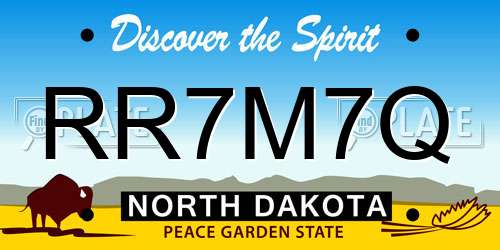 RR7M7Q North Dakota License Plate