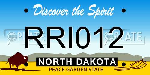 RRI012 North Dakota License Plate