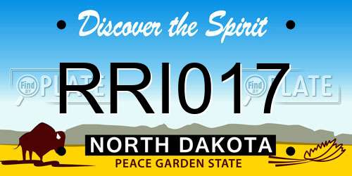 RRI017 North Dakota License Plate
