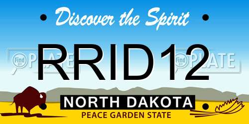 RRID12 North Dakota License Plate