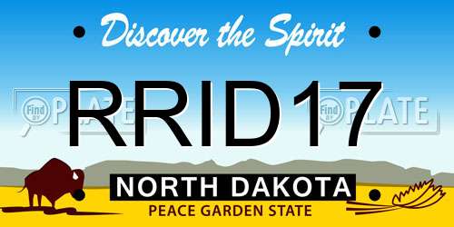 RRID17 North Dakota License Plate