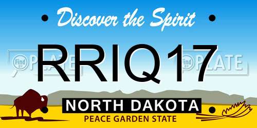 RRIQ17 North Dakota License Plate