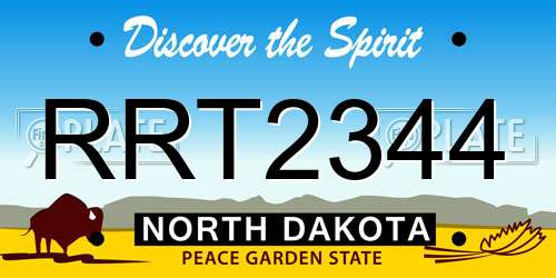 RRT2344 North Dakota License Plate