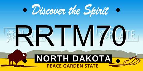 RRTM70 North Dakota License Plate