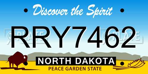 RRY7462 North Dakota License Plate