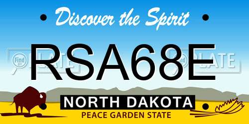RSA68E North Dakota License Plate