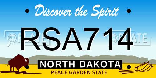 RSA714 North Dakota License Plate