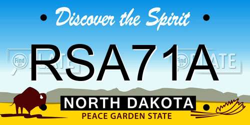RSA71A North Dakota License Plate