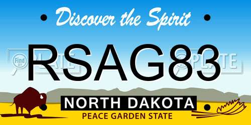 RSAG83 North Dakota License Plate