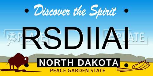 RSDIIAI North Dakota License Plate