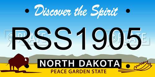 RSS1905 North Dakota License Plate